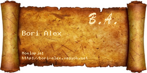 Bori Alex névjegykártya